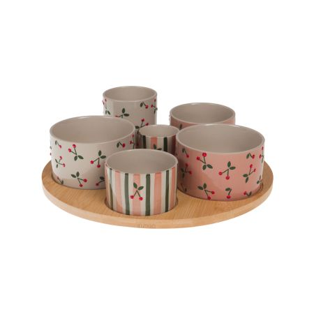 set aperitivo con disegno ciliegie