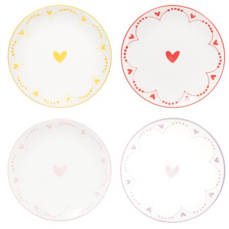 set 4 piatti cuore