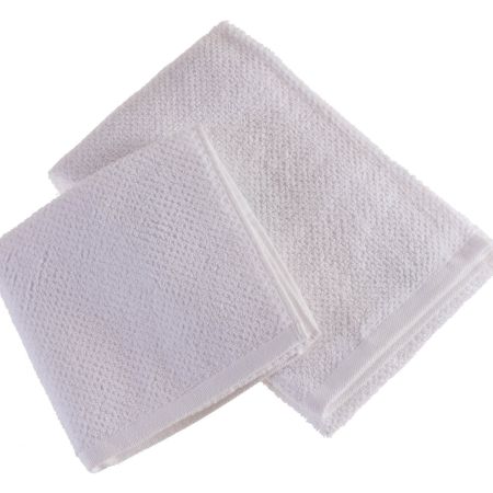 set asciugamano viso e ospite bianco