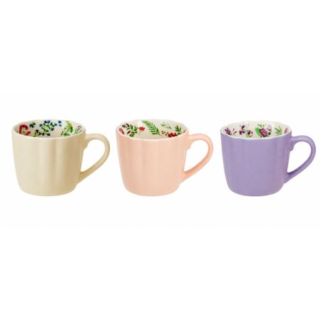 tazza colorata con interno disegno fiore
