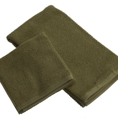 set asciugamano viso e ospite muschio