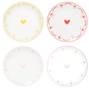 set 4 piatti cuore