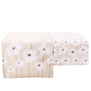 RUNNER DA TAVOLO "FLOREALE PAPAVERI BIANCHI"