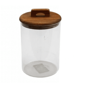 barattolo in vetro con coperchio legno