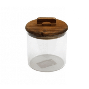 barattolo in vetro con coperchio legno