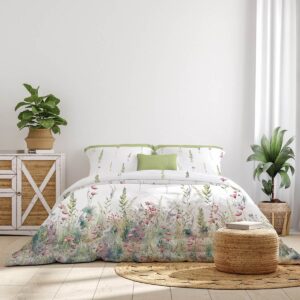 parure copripiumino con disegno fiori