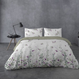 parure copripiumino con disegno fiori