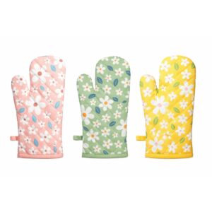 guanti da cucina con margherite