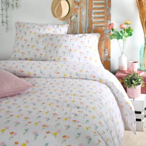 copripiumino matrimoniale con disegno fiori