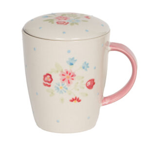 tazza con coperchio disegno fiore