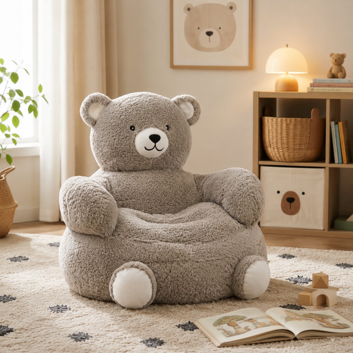pouf per bambino a forma di orso