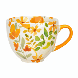 tazza colorata con disegno fiorellini