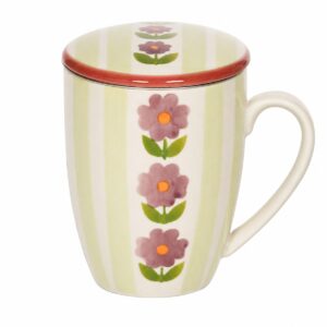 tazza con coperchio disegno fiore
