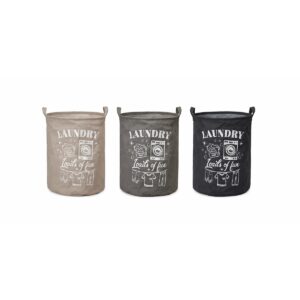 cesto biancheria con scritta laundry