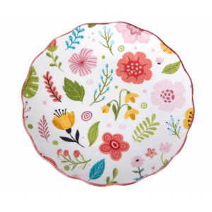 piatto dolce bianco con disegno floreale