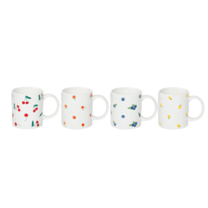 tazza con disegno frutta colorata
