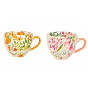 tazza colorata con disegno fiorellini