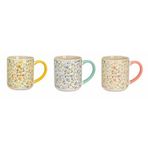 tazza colorata con disegno fiorellini