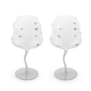 calici cocktail con disegno cuore