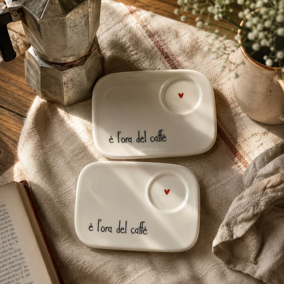 set due piattini in ceramica