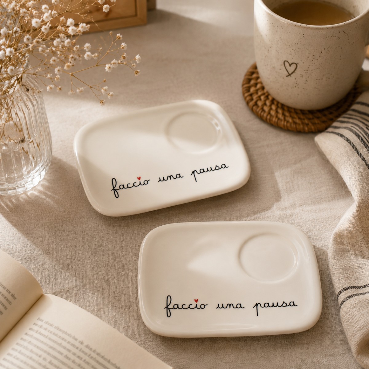 set due piattini in ceramica