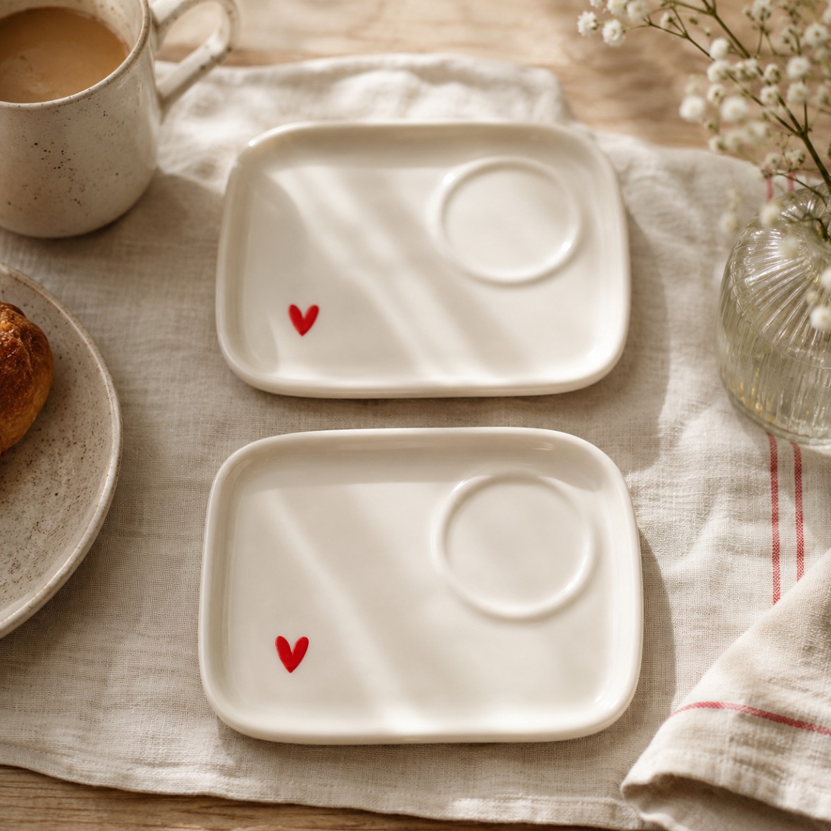 set due piattini in ceramica