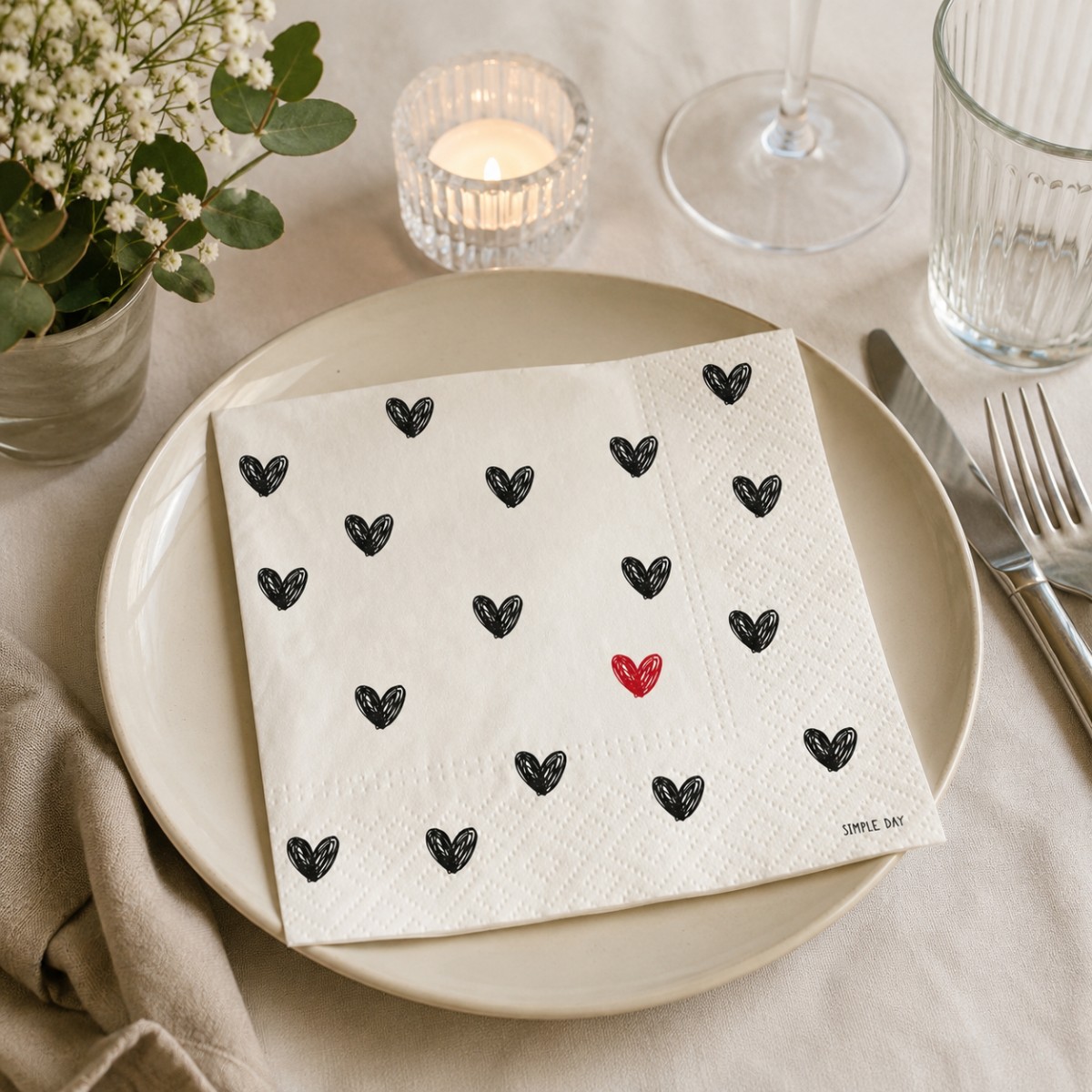 tovaglioli in carta cuore