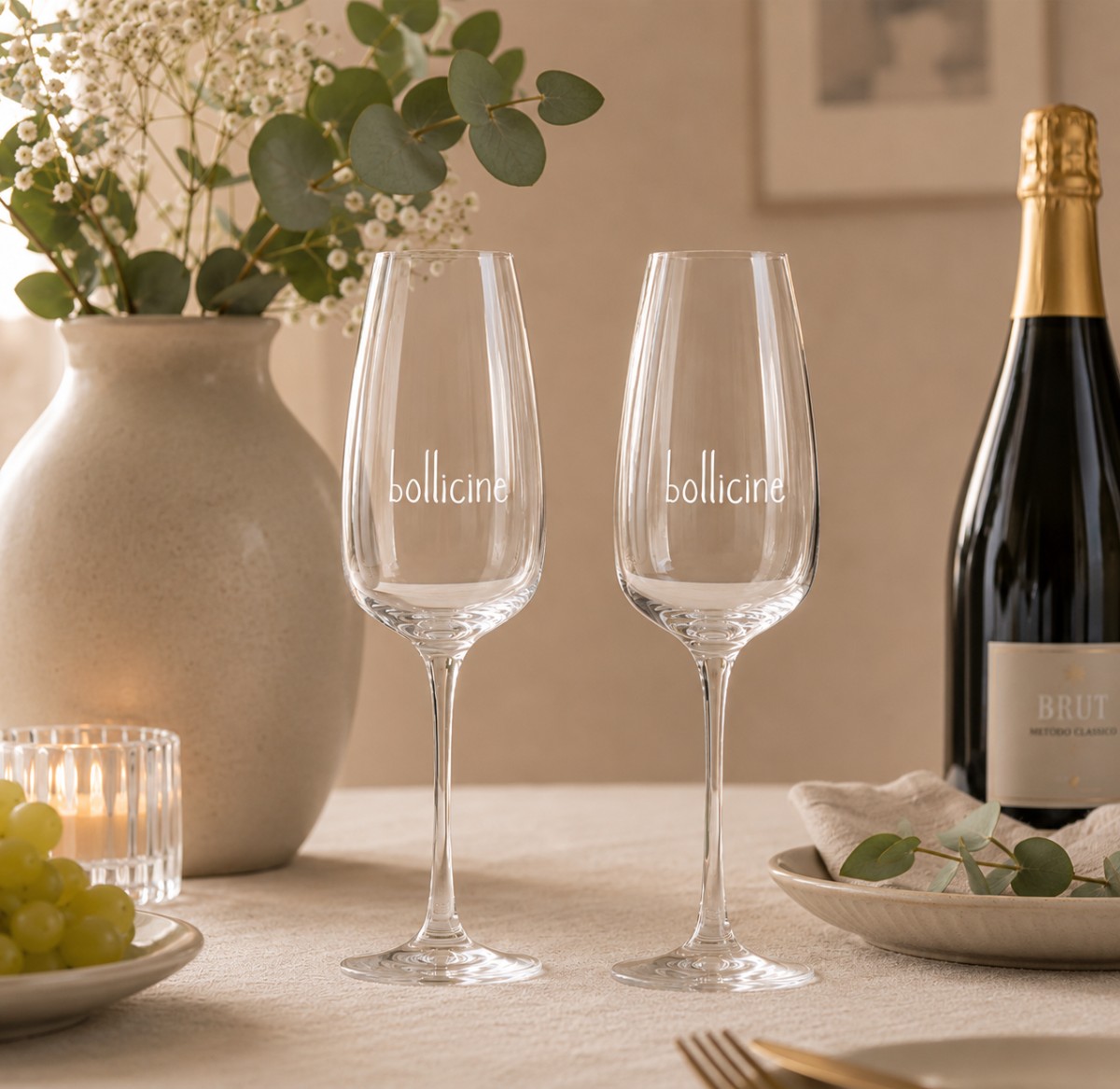 set due calici flute prosecco