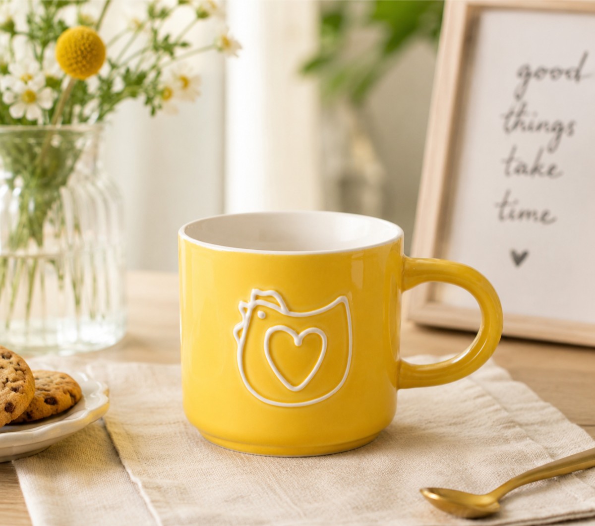 tazza con disegno gallina