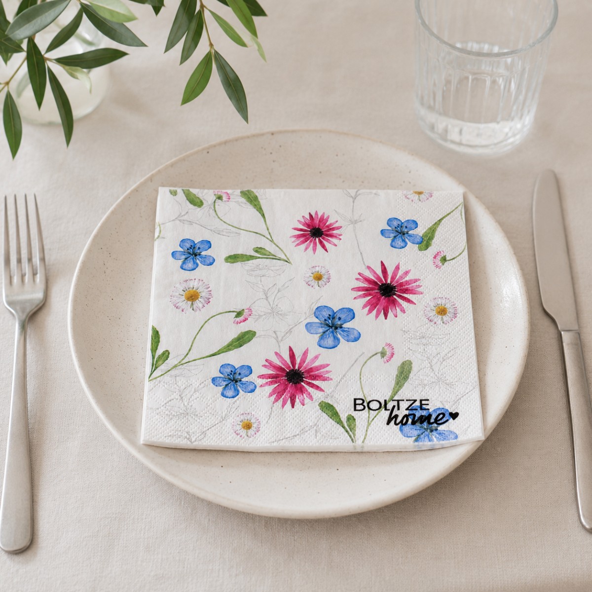 tovaglioli con disegno fiori