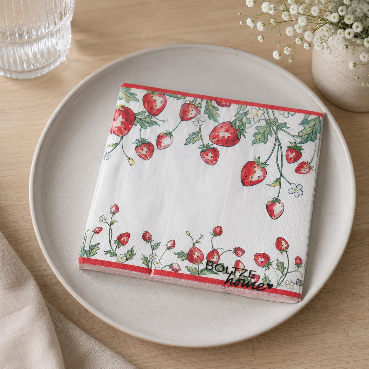 tovaglioli con disegno fragole