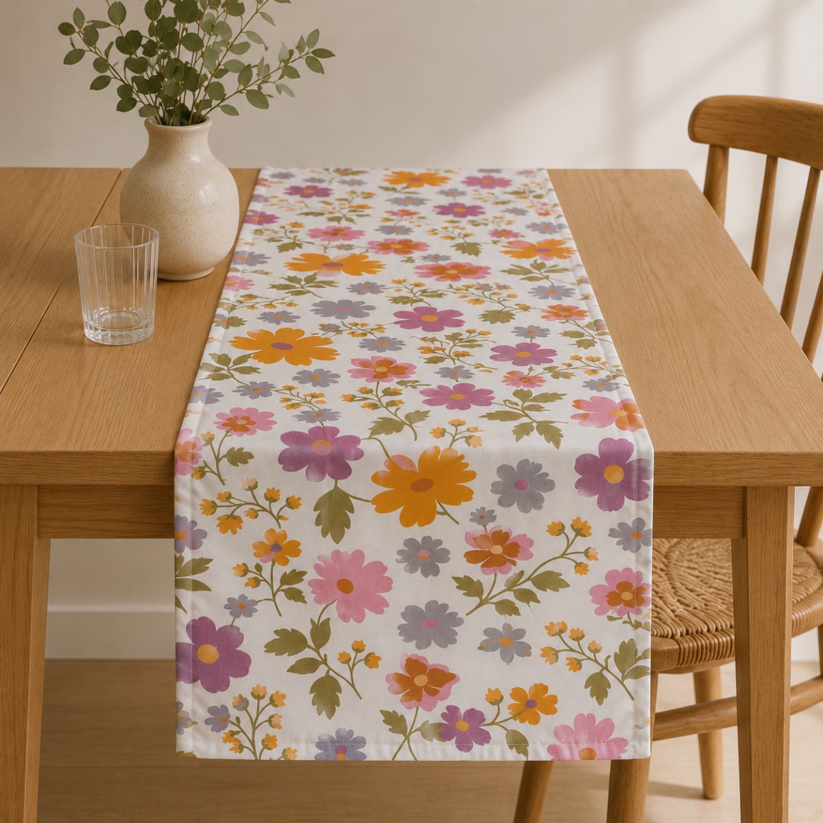 runner con disegno fiorellini