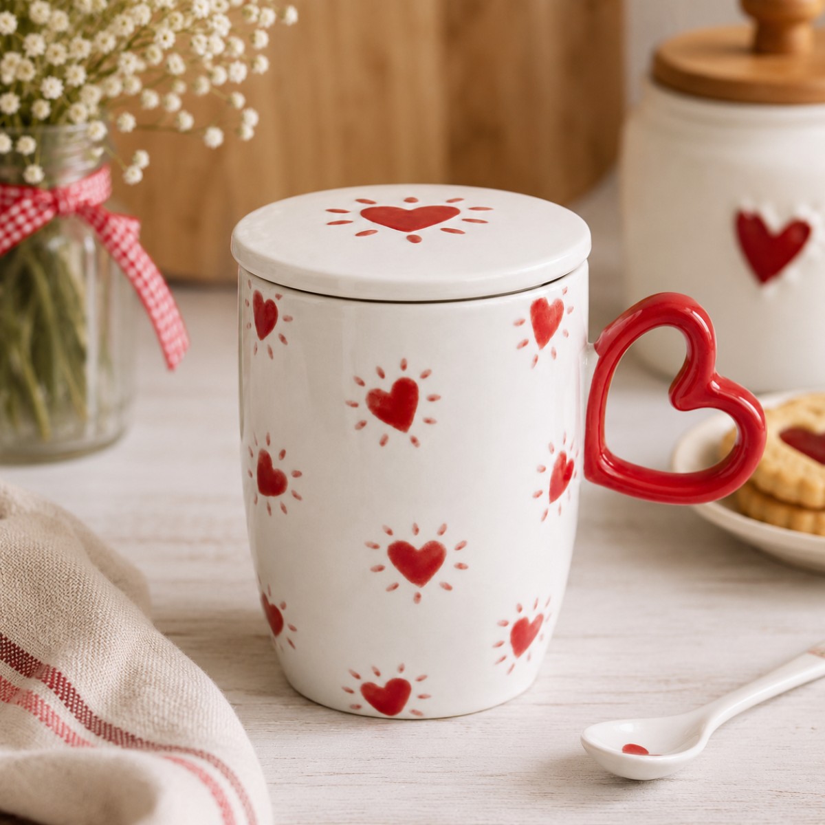 tazza con filtro disegno cuore