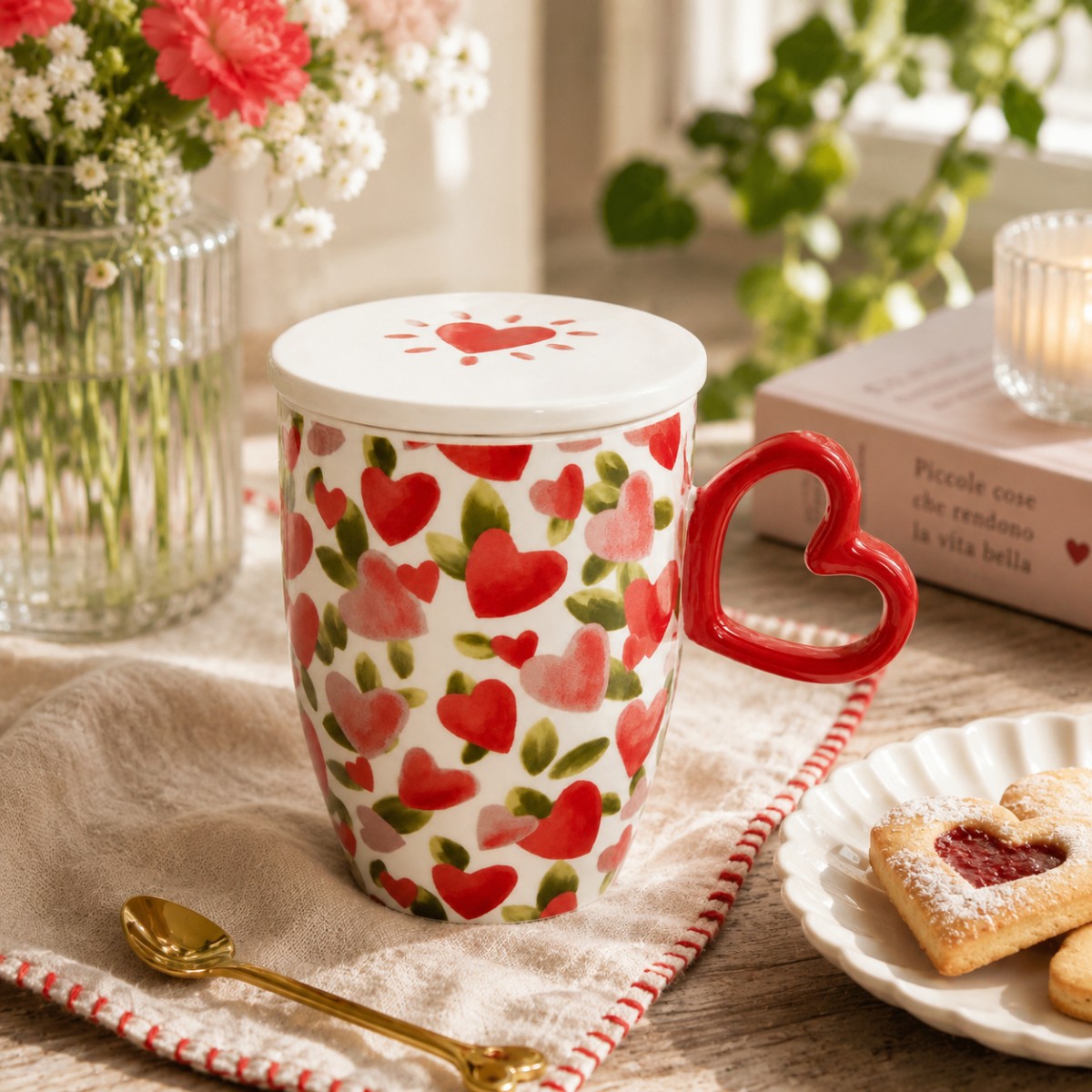 tazza con filtro disegno cuore