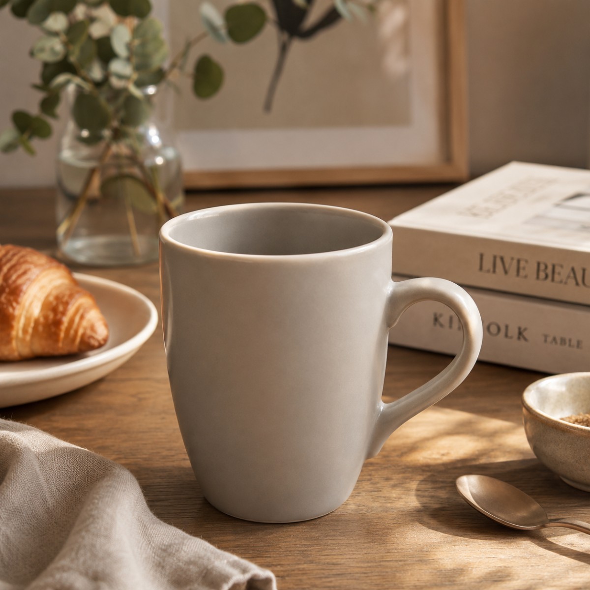mug tazza colore tortora
