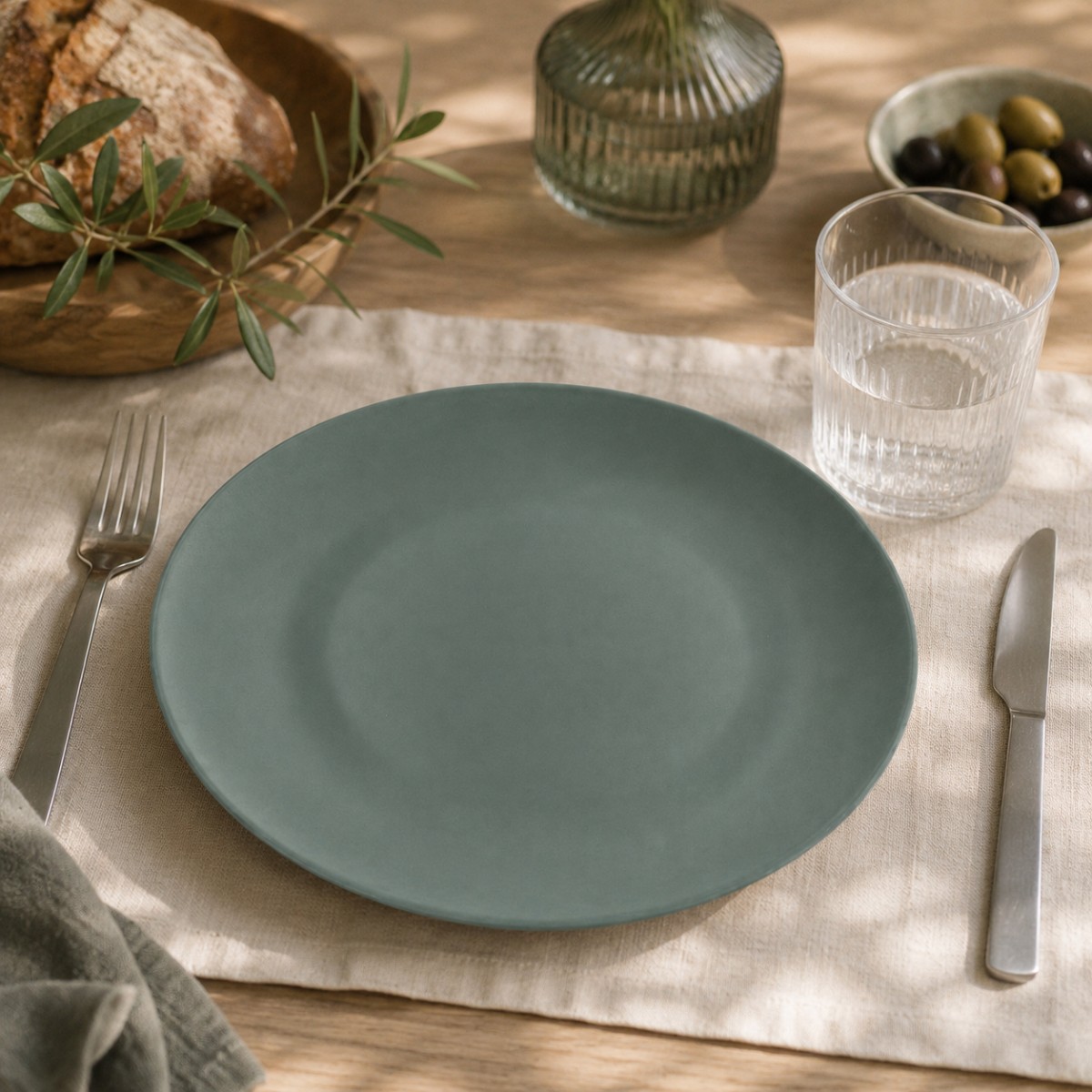 piatto piano colore verde