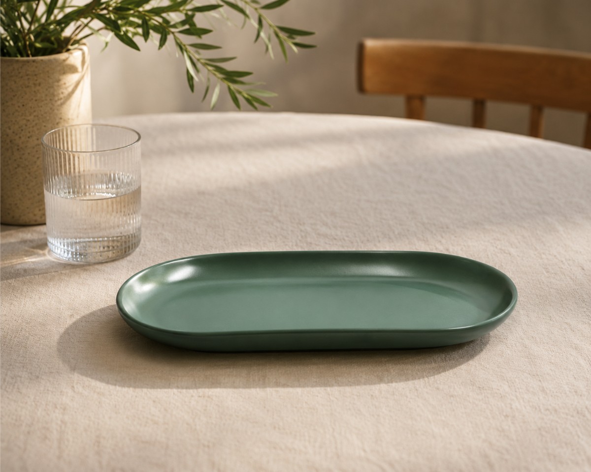 vassoio ovale colore verde