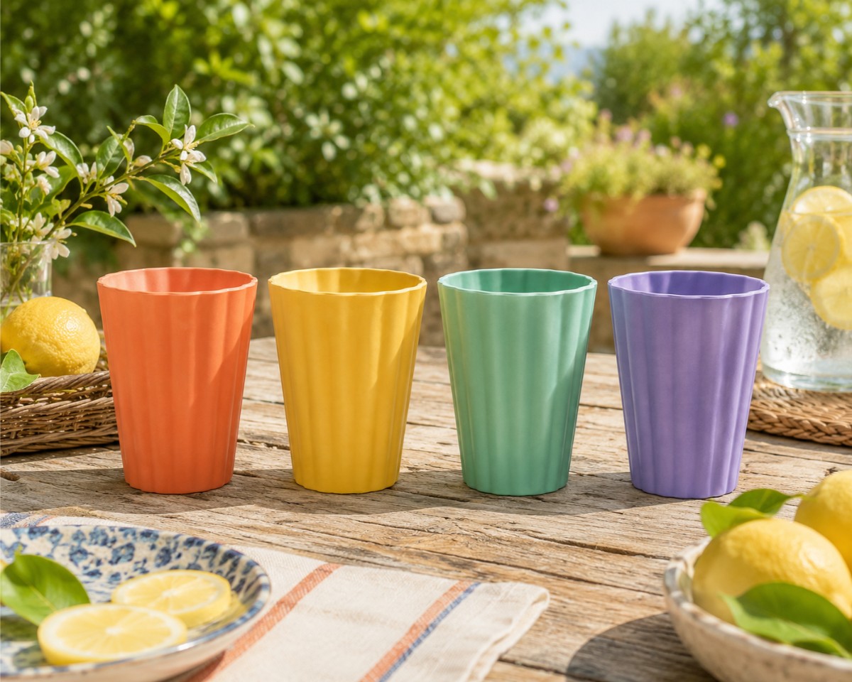 bicchieri in plastica colorati