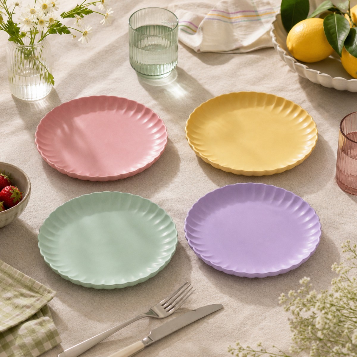 piatto in plastica colorato