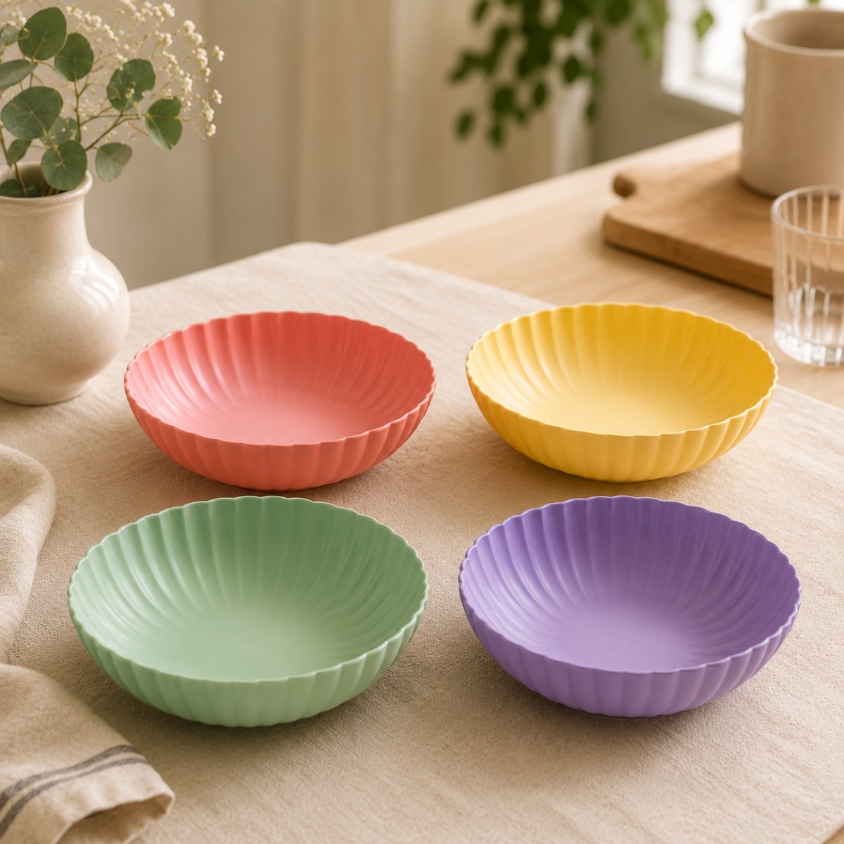 piatto in plastica colorato