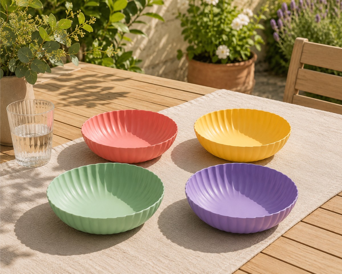 piatto in plastica colorato
