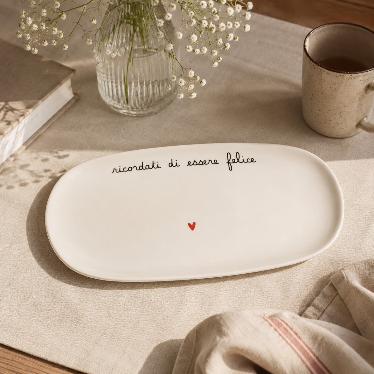 piatto ovale fondo in ceramica