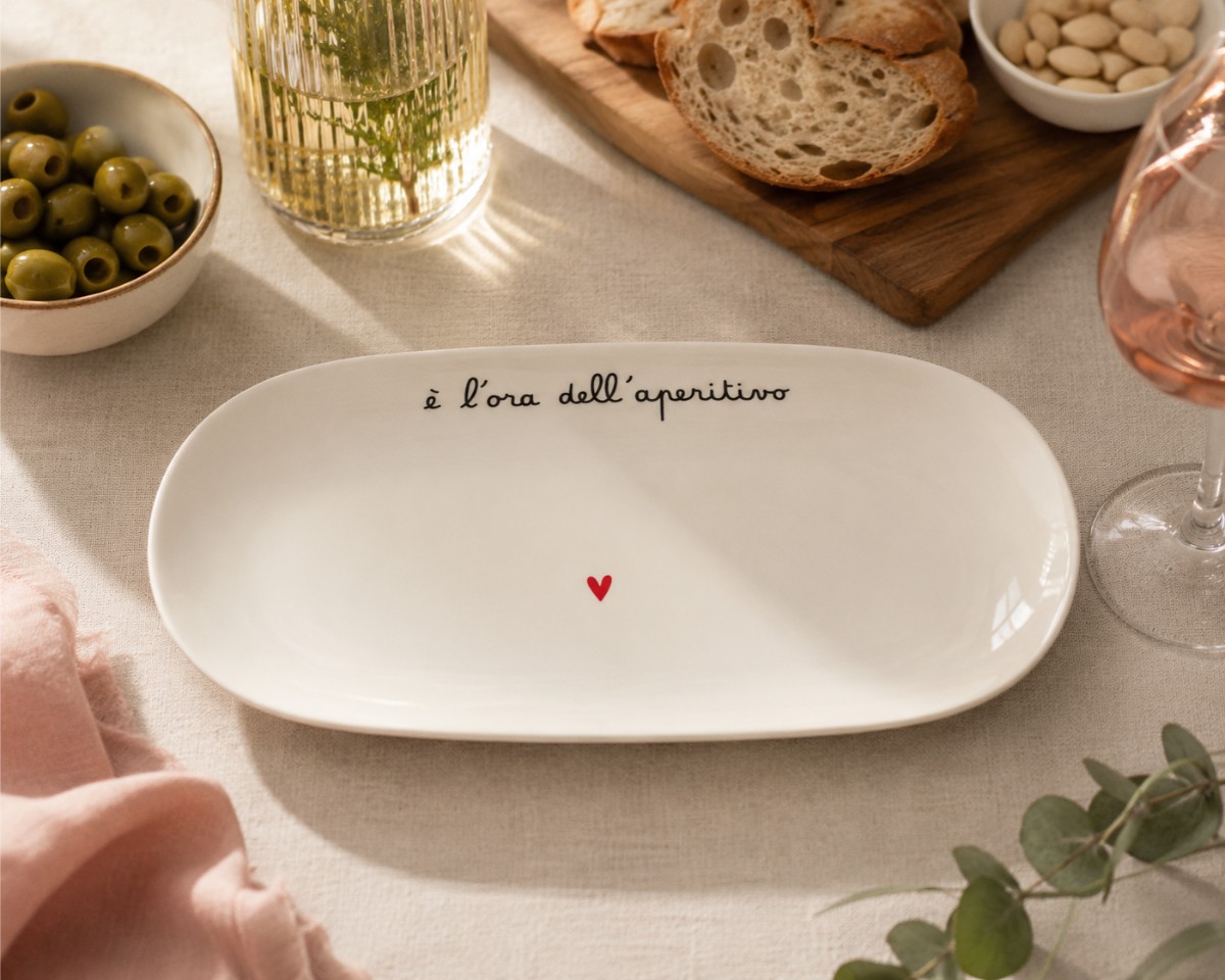 piatto ovale fondo in ceramica