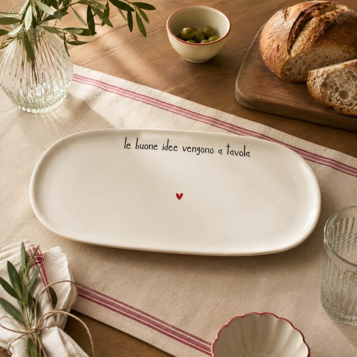 piatto ovale fondo in ceramica