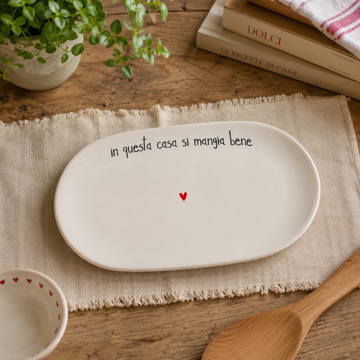 piatto ovale fondo in ceramica