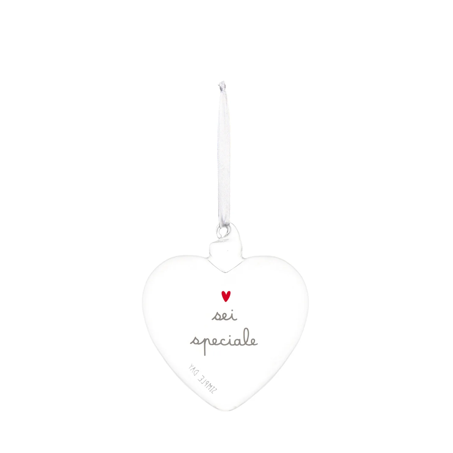 pallina in vetro a forma di cuore
