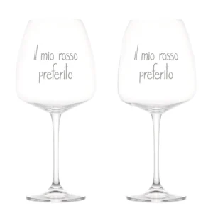 set due calici vino rosso in vetro