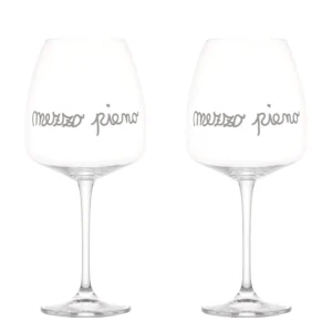 set due calici vino mezzo pieno