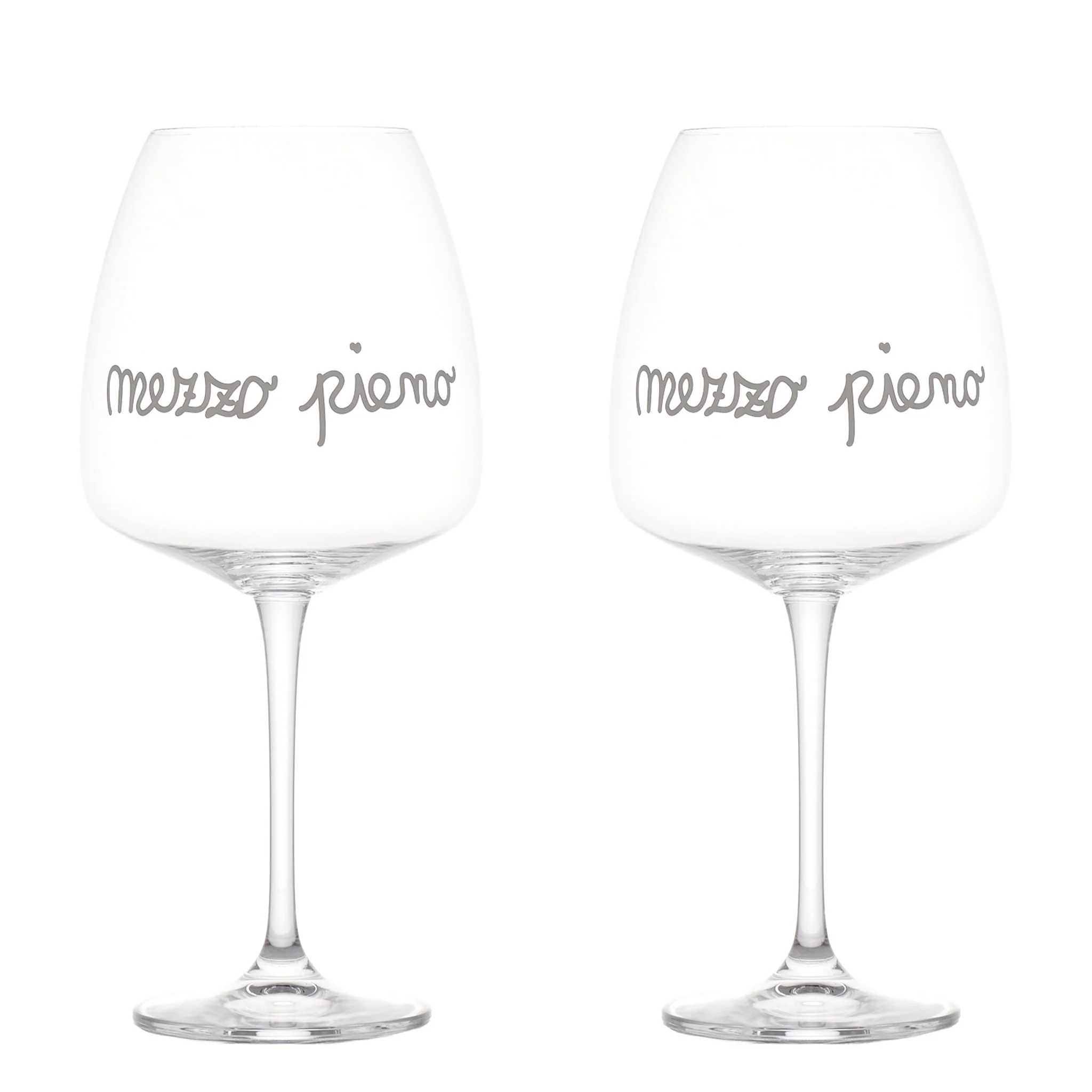 set due calici vino mezzo pieno