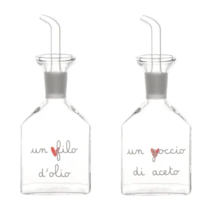 due bottiglie per olio e aceto